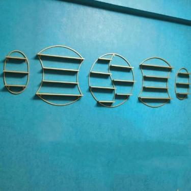 Imagem de Prateleira de exibição de esmalte de metal montada na parede, prateleira combinada para salão de unhas (branco, H)