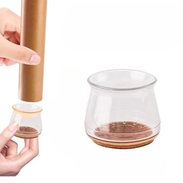 Imagem de Protetor Silicone Pés Cadeira C/Feltro Evita Riscos 4/8/16 Unidades(REDONDO 2CM X 2,5CM,4 PEÇAS)