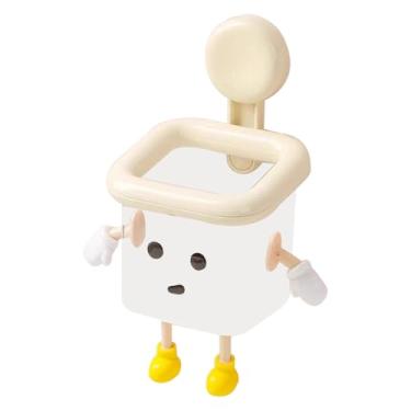 Imagem de Robô de armazenamento com ventosa – adorável suporte de escova de dentes com adesivo forte, com prateleira inferior de saída de água para chuveiro, cozinha, artigos diversos, exibição de cosméticos