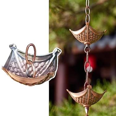 Imagem de WEBSID Calhas de desviador, corrente de chuva, bico de drenagem de chuva, corrente de pendurar para jardim, coletor de correntes de água para exterior, correntes de guia de chuva japonesas substituem