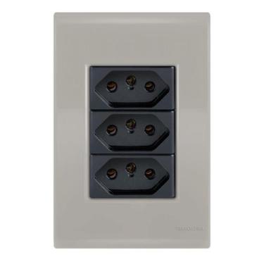 Imagem de Conjunto 3 Tomadas 20A - Tramontina Liz Fendi / Grafite