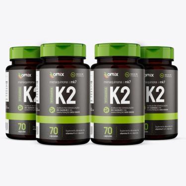 Imagem de Kit 4x - Vitamina K2 - MK7 - 70 cápsulas-Unissex