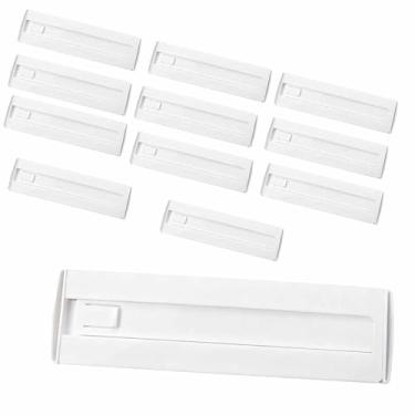 Imagem de ChefktCove 12 divisórias de gaveta para roupas, 8 cm de altura, 28,8 a 50 cm, organizador de gaveta expansível ajustável, separadores de plástico transparente para cômoda, roupas de bebê, roupas