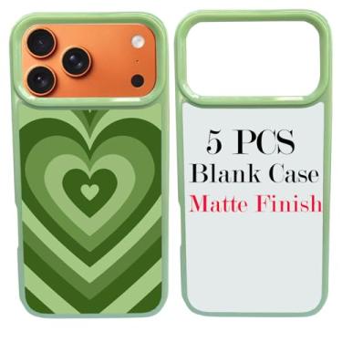 Imagem de JUSTRY 5 conjuntos de capas de telefone em branco de sublimação para iPhone 17 Pro Max, 2 em 1 2D DIY TPU em branco capa de borracha macia + inserções foscas, fácil de sublimar personalizado subb