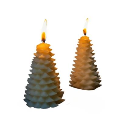 Imagem de Vela Aromatica, Vela Pinheiro Decorativa Natal Festa Casamento Aromática Luxo Lembrancinha Premium, 9x5x5cm(Branca)