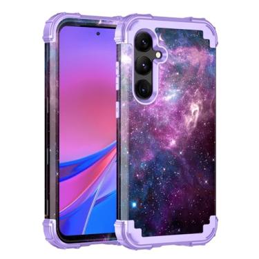 Imagem de Miqala Capa para Galaxy S24 5G, brilha no escuro, três camadas resistentes à prova de choque, proteção de corpo inteiro, amortecedor de plástico rígido + capa protetora de silicone macio para Samsung