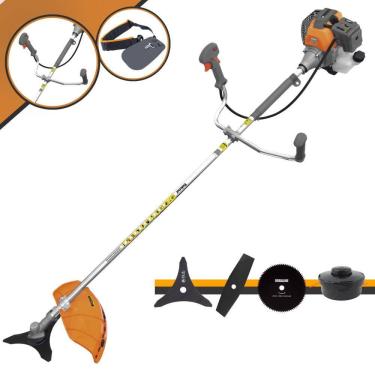 Imagem de Roçadeira Multifunções Tekna RL520P Motor 2 Tempos 52cc 10.000rpm 2HP de Potência Com Carretel e Faca 3 Pontas + Faca 2 Pontas + Faca 80 Dentes