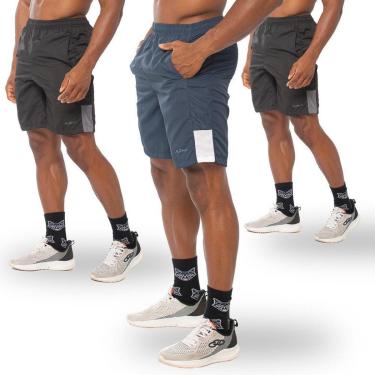 Imagem de Kit 3 Bermudas Dry Academia Esporte Alpha Co-Masculino