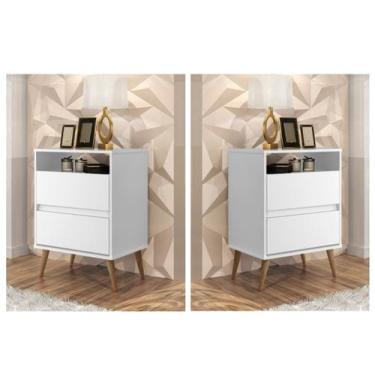 Imagem de Kit 2 Mesas de cabeceira Angel Estilo Retrô Pés Palito Cores - JM Casa