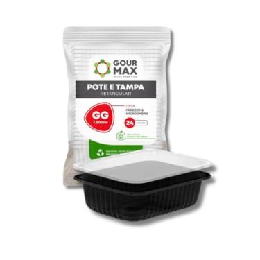 Imagem de Kit 24 Potes Retangulares 1000ml com Tampa | Linha Freezer e Micro-ondas | BPA Free | Plástico Resistente | Reutilizável e Reciclável
