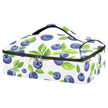 Imagem de CEBUGI Caçarola isolada de mirtilo para alimentos quentes ou frios, transportador de alimentos isolado para festas potluck/piquenique/churrascos, serve para 23 x 33 cm