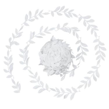 Imagem de NBEADS Acabamento de renda com borda de folha de 15 metros, folhas de 2,9 cm de largura, bordado de renda, fita de folha de renda de poliéster para vestido de noiva, costura de pano, embrulho de