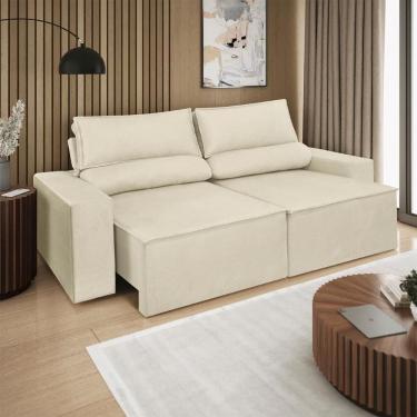 Imagem de Sofá Reclinável Retrátil 2 Lugares 1,80m Balaqui Decor Bege