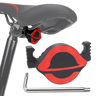 Imagem de CQT Capa para rastreador de ar para bicicleta com etiqueta oculta GPS para Apple Tag, suporte de selim antifurto para mountain bikes e scooters (preto + vermelho)