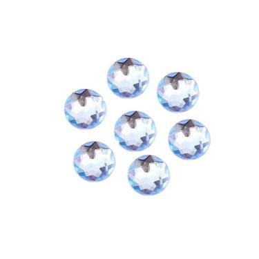Imagem de Cabochões redondos de 8 mm com borda chanfrada, strass de plástico traseiro plano, pedras de acrílico galvanizadas para joias DIY, arte de unhas, enfeites artesanais (cor 9)