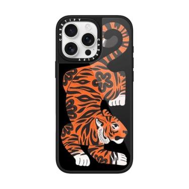 Imagem de CASETiFY Capa Glaze para iPhone 16 Pro Max [acabamento brilhante/compatível com Magsafe/1,5 m. 1X proteção contra quedas de grau militar] - Tigre feroz - preta