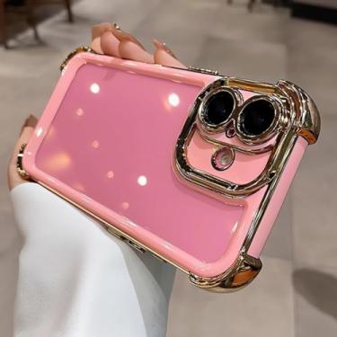 Imagem de HTVJFXCapa de silicone transparente com revestimento de airbag em cores contrastantes para iPhone 12 (para iPhone 12/Rosa)