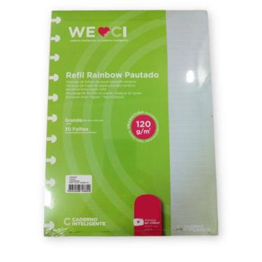 Imagem de Refil rainbow pautado 120g 30f - caderno inteligente