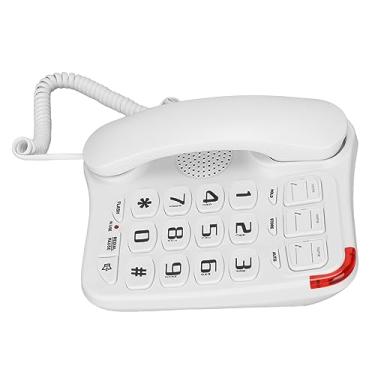 Imagem de Generic Telefone Com Botão Grande de Som Amplificado Com 3 Teclas de Memória de Imagem para Idosos, Telefone Fixo Com Fio Fácil de Usar Branco