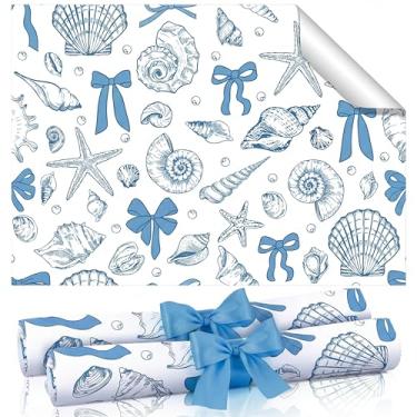 Imagem de BBTO 20 forros de gaveta perfumados para cômodas, 40 x 56 cm, forros de papel perfumado perfumado, tapetes de papel de gaveta não adesivos para prateleiras de armário de quarto e casa (oceano)