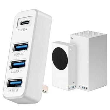 Imagem de Hub USB 3.0 de 4 portas para consoles Xbox Series X/S, adaptador divisor de expansão de alta velocidade com 3 portas USB 3.0 + 1 porta tipo C 3.0 para acessórios Xbox Series S/X (branco)
