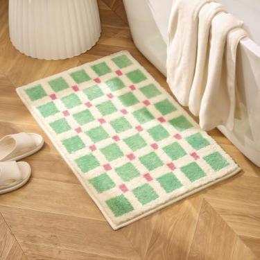 Imagem de GIB Tapete de banheiro 81 cm x 50 cm, tapetes de banho macios e absorventes extramacios, tapetes de banho laváveis antiderrapantes para banheiro, chuveiro, acessórios de decoração de casa, verde menta