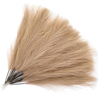 Imagem de CATTREE Grama sintética dos pampas - cáqui, 30 peças, hastes artificiais pequenas de grama dos pampas de 45,7 cm para decoração de casa, vasos de flores secas, flores secas, flores falsas, plantas