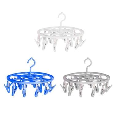 Imagem de Varal Redondo com 16 Prendedores, Plástico e Aço, 7,0 cm Diâmetro, Cores Sortidas, Compacto para Lavanderia e Varanda