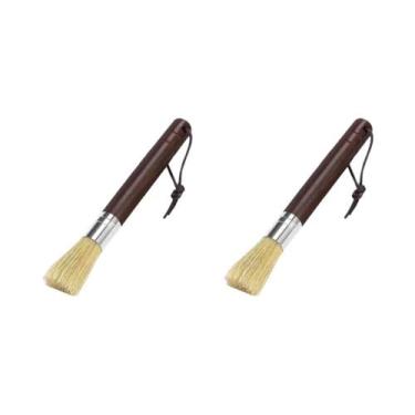 Imagem de Escova De Limpeza Para Máquina De Espresso Com Cabo De Madeira E Cerda