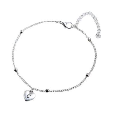 Imagem de Pingente De Coração Prateado Com Letra Inicial A-Z Para Mulheres, Joia