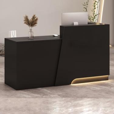 Imagem de Mesa de recepção, balcão de recepção, mesa de recepção de salão, mesa de recepção em pé, recepção pequena, balcão de loja, mesa de recepção em forma de L, caixa e balcão de recepção com balcão