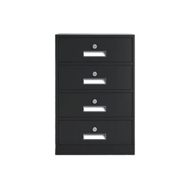 Imagem de Armário de arquivo de placa de aço espesso para móveis, multifuncional, 4 gavetas, gabinete de armazenamento de arquivos de dados de escritório, suporte de impressora de 65 cm (preto)
