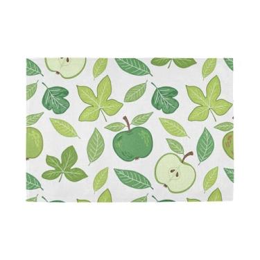 Imagem de Burbuja Jogo americano de frutas verdes, conjunto de 4, tapetes de mesa laváveis antiderrapantes, resistentes ao calor, para cozinha, mesa de jantar, ambientes internos e externos