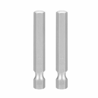 Imagem de HARFINGTON 2 peças chave sextavada broca 1/10.2 cm SAE 1/10.2 cm haste sextavada 2" (50 mm) comprimento S2 aço chaves de impacto magnéticas grau industrial, chave de fenda elétrica hexagonal, cinza