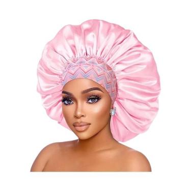 Imagem de Touca De Cetim Com Borda Larga Para Mulheres, Estampada Com Flores, Id