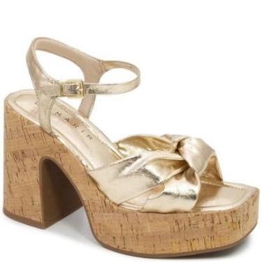 Imagem de Sandália Salto Bloco Bico Quadrado Cortiça Ramarim 2535205-Feminino