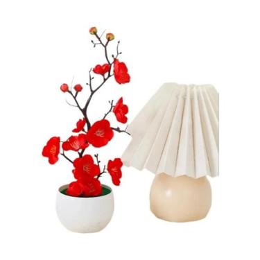 Imagem de Bonsai Artificial De Flor De Ameixa Em Seda, Planta Em Vaso, Ramo De S