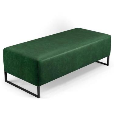 Imagem de Puff Sala De Estar Base Ferro 120x50 Cm Facto Verde Musgo - LYAM DECOR