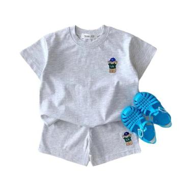 Imagem de Conjunto De Roupas De Verão Para Bebês Meninos E Meninas Com Camiseta 