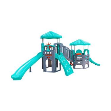 Imagem de Playground Aqua Spring Freso com Escorregador, Verde água, Laranja fre