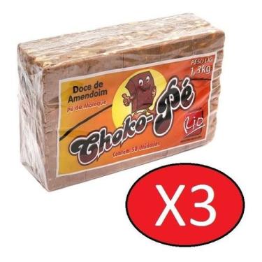 Imagem de 3 Pacotes De Pé De Moleque Choko-pé 1,3kg, Amendoim, pé de moleque cre
