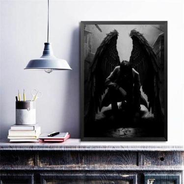 Imagem de Quadro Decorativo Anjo Negro 24X18Cm - Com Vidro