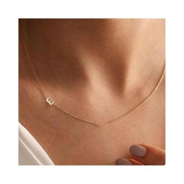 Imagem de Colar Feminino Minimalista Com Pingente De Letra Inicial Em Aço Inoxid