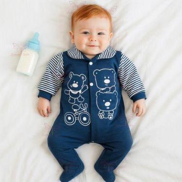 Imagem de Macacão Fofo Para Bebe Tecido Leve Confortável Roupa Tip Top Menino ou