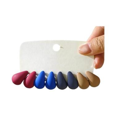 Imagem de Conjunto De Brincos De Resina Em Formato De Gota De Água Marrom Tijolo