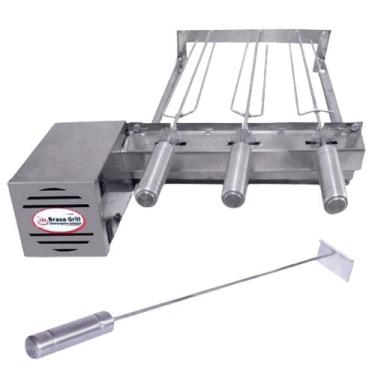 Imagem de Brasa Grill Tradicional Único Andar Gira 4 Espetos Churrasqueira Girat