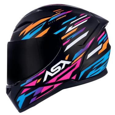 Imagem de Capacete ASX City Arrow Preto Laranja e Rosa-Feminino