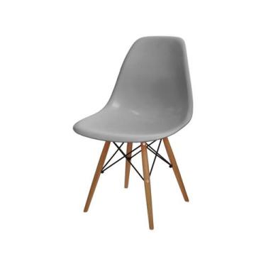 Imagem de Cadeira Eames Eiffel Base Madeira - Cinza - Abra Casa, Cinza, 1 unidad