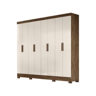 Imagem de Guarda Roupa Casal 6p 236 Cm Diplomata Castanho Wood Off White Moval -
