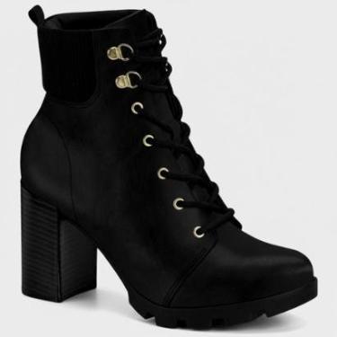 Imagem de Coturno Feminino Cano Curto Conforto Salto Alto Grosso Beira Rio-Feminino